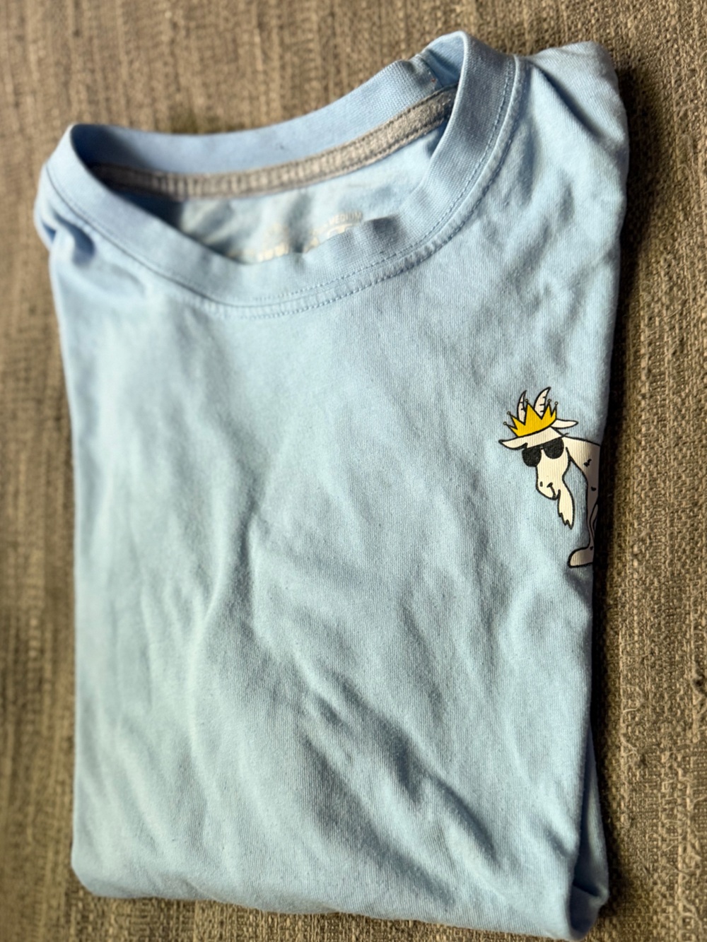 Goat USA Light Blue Crewneck Tee with Subtle Logo Detail
